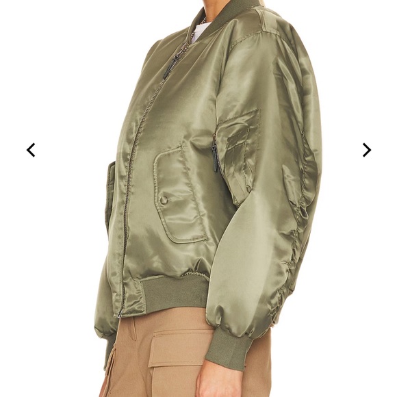 NWT Anine Bing Leon Bomber in Army Green - Picture 4 of 8
